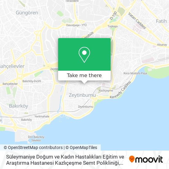 Süleymaniye Doğum ve Kadın Hastalıkları Eğitim ve Araştırma Hastanesi Kazlıçeşme Semt Polikliniği map