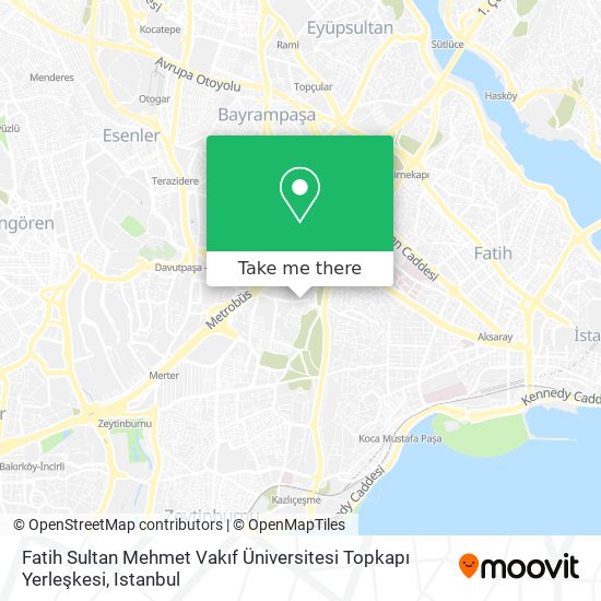 Fatih Sultan Mehmet Vakıf Üniversitesi Topkapı Yerleşkesi map