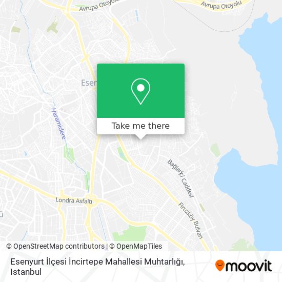 Esenyurt İlçesi İncirtepe Mahallesi Muhtarlığı map