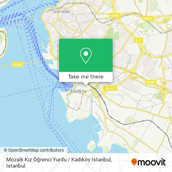 Mozaik Kız Öğrenci Yurdu / Kadıköy Istanbul map