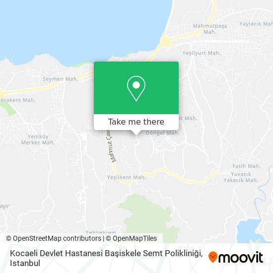 Kocaeli Devlet Hastanesi Başiskele Semt Polikliniği map