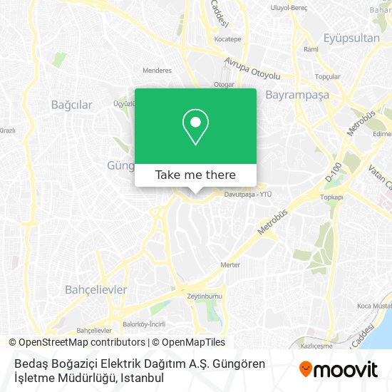 Bedaş Boğaziçi Elektrik Dağıtım A.Ş. Güngören İşletme Müdürlüğü map