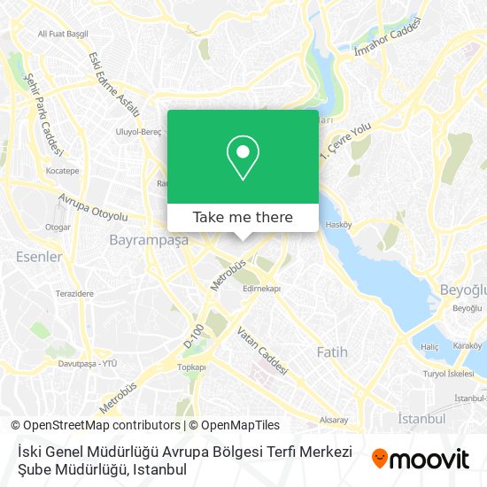 İski Genel Müdürlüğü Avrupa Bölgesi Terfi Merkezi Şube Müdürlüğü map