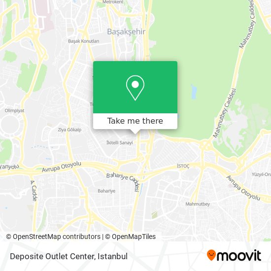 how to get to deposite outlet center in basaksehir by bus metro cable car or train