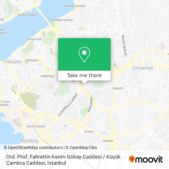 Ord. Prof. Fahrettin Kerim Gökay Caddesi / Küçük Çamlıca Caddesi map