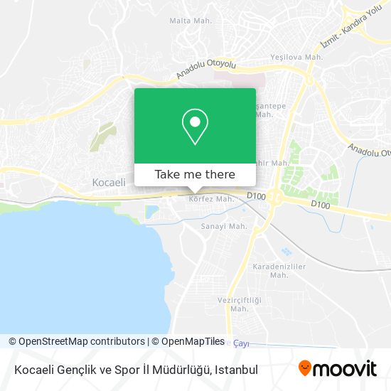Kocaeli Gençlik ve Spor İl Müdürlüğü map