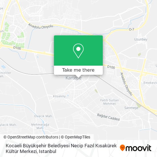 Kocaeli Büyükşehir Belediyesi Necip Fazıl Kısakürek Kültür Merkezi map