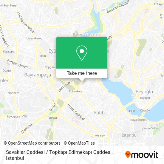 Savaklar Caddesi / Topkapı Edirnekapı Caddesi map