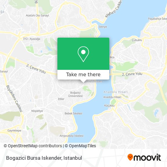 how to get to bogazici bursa iskender in sariyer by bus metro or cable car