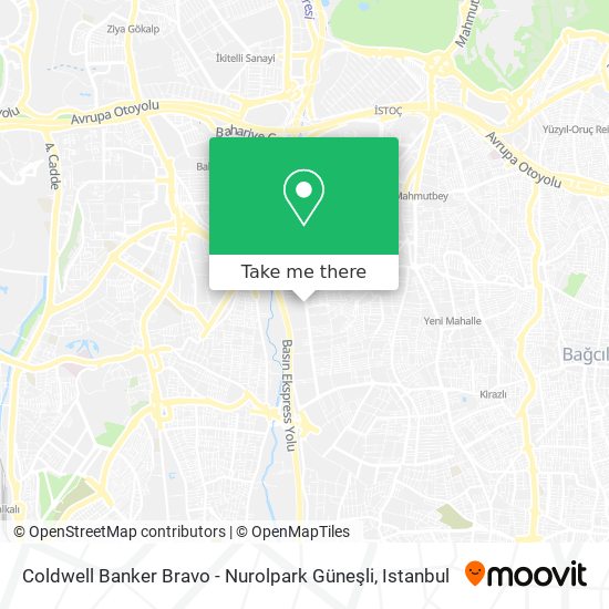 Coldwell Banker Bravo - Nurolpark Güneşli map