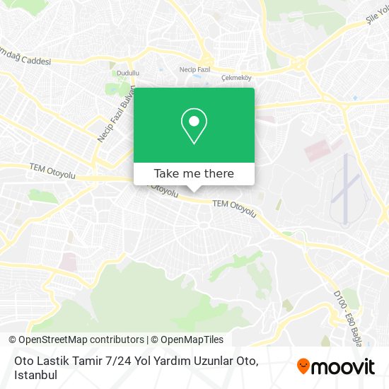 Oto Lastik Tamir 7 / 24 Yol Yardım Uzunlar Oto map