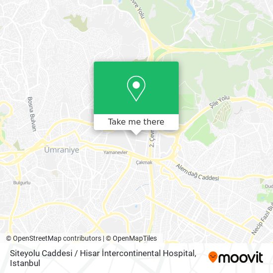 Siteyolu Caddesi / Hisar İntercontinental Hospital map