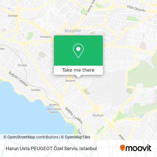 how to get to harun usta peugeot ozel servis in atasehir by bus cable car ferry train or metro