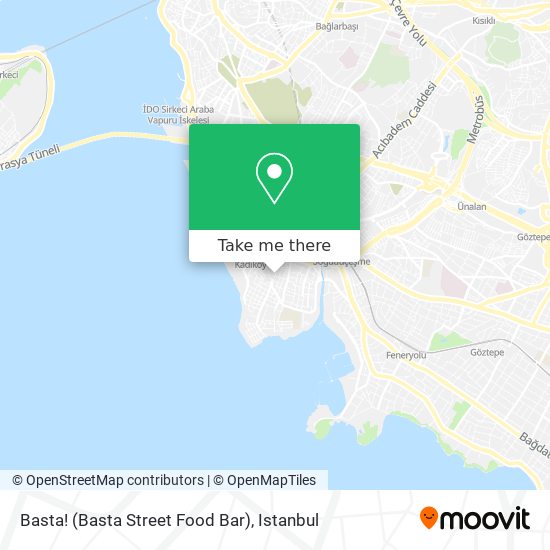 how to get to basta basta street food bar in kadikoy by bus cable car train metro or ferry