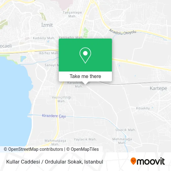 Kullar Caddesi / Ordulular Sokak map