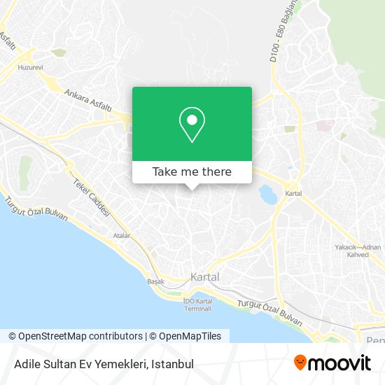 how to get to adile sultan ev yemekleri in kartal by bus train cable car metro or ferry