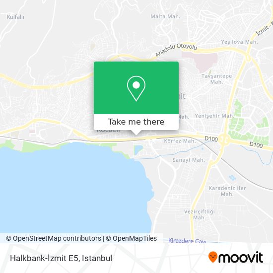 Halkbank-İzmit E5 map