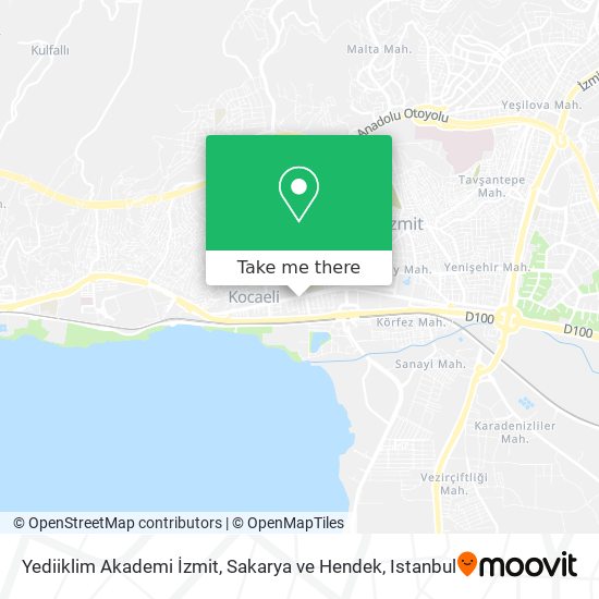 Yediiklim Akademi İzmit, Sakarya ve Hendek map