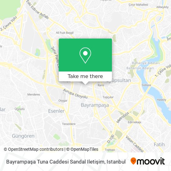 Bayrampaşa Tuna Caddesi Sandal Iletişim map