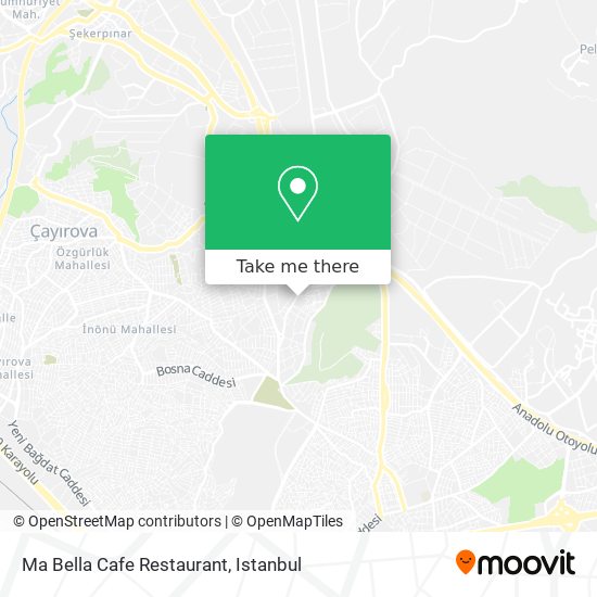 how to get to ma bella cafe restaurant in gebze by bus train or cable car