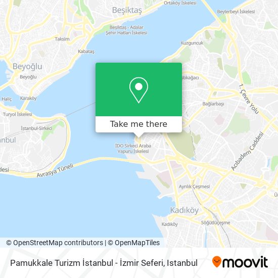 Pamukkale Turizm İstanbul - İzmir Seferi map