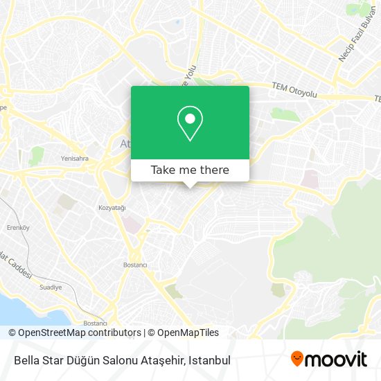 Bella Star Düğün Salonu Ataşehir map