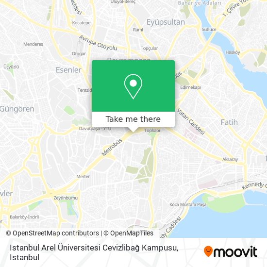 Istanbul Arel Üniversitesi Cevizlibağ Kampusu map