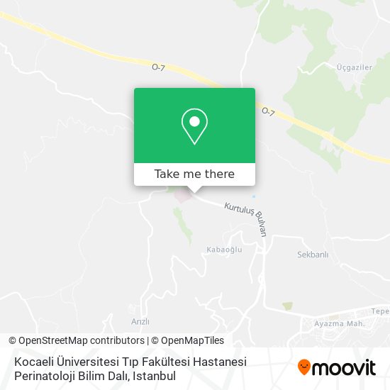 Kocaeli Üniversitesi Tıp Fakültesi Hastanesi Perinatoloji Bilim Dalı map