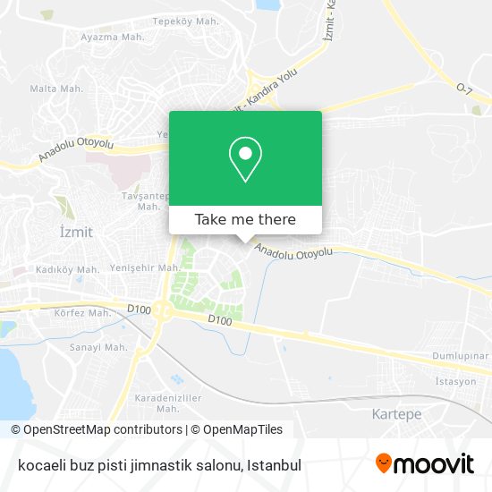 kocaeli buz pisti jimnastik salonu map