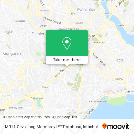MR11 Cevizlibag Marmaray IETT otobusu map
