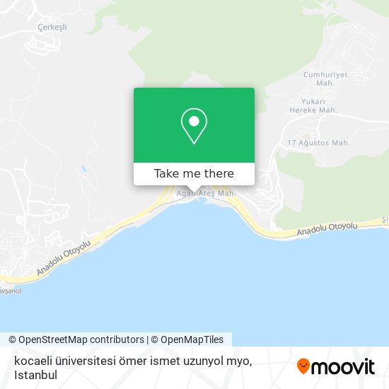 kocaeli üniversitesi ömer ismet uzunyol myo map
