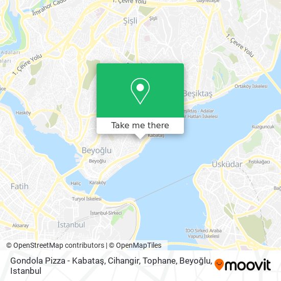 Gondola Pizza - Kabataş, Cihangir, Tophane, Beyoğlu map