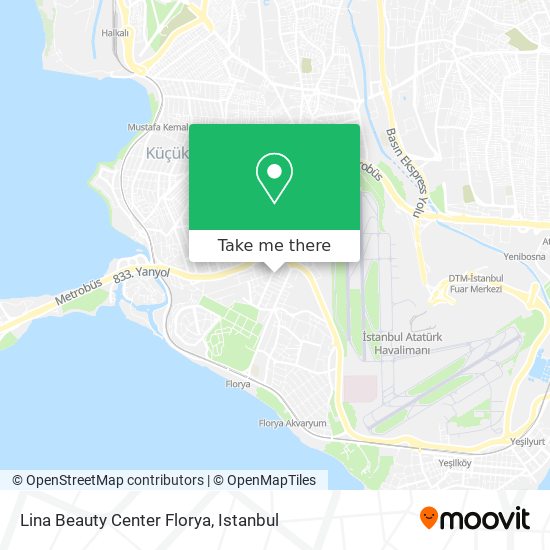 how to get to lina beauty center florya in bakirkoy by bus cable car metro or train