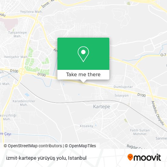 izmit-kartepe yürüyüş yolu map