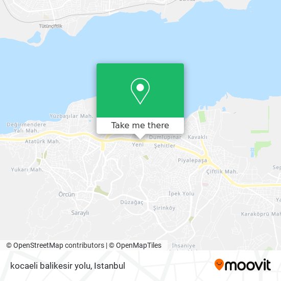 kocaeli balikesir yolu map