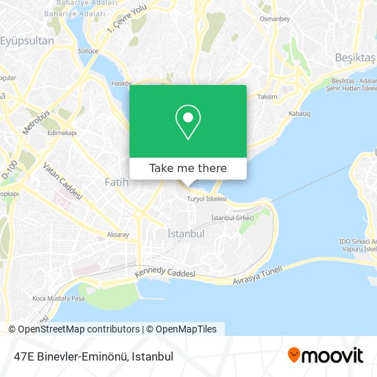 47E Binevler-Eminönü map