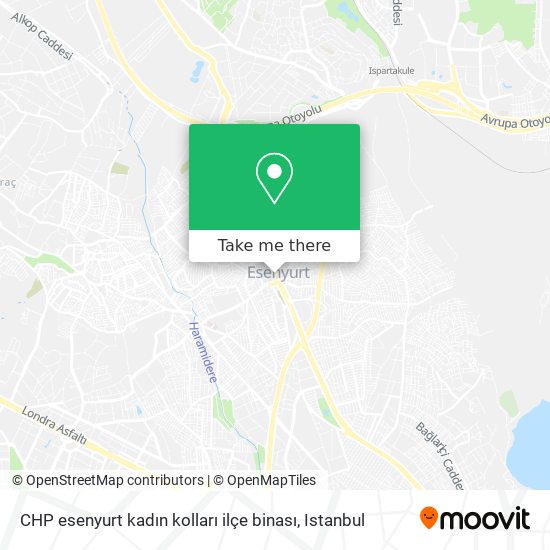 CHP esenyurt kadın kolları ilçe binası map
