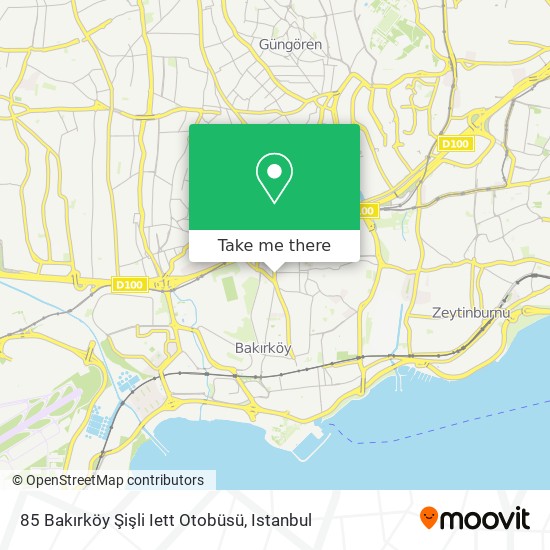 85 Bakırköy Şişli Iett Otobüsü map