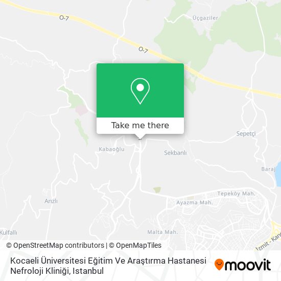 Kocaeli Üniversitesi Eğitim Ve Araştırma Hastanesi Nefroloji Kliniği map