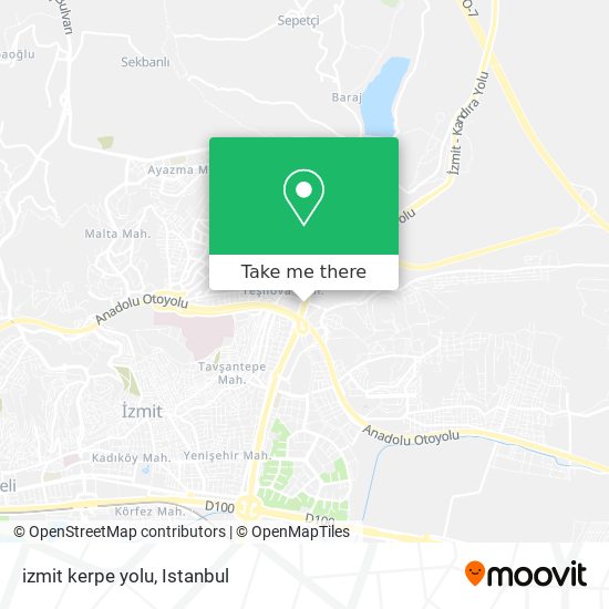 izmit kerpe yolu map