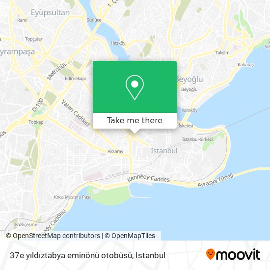 37e yıldıztabya eminönü otobüsü map