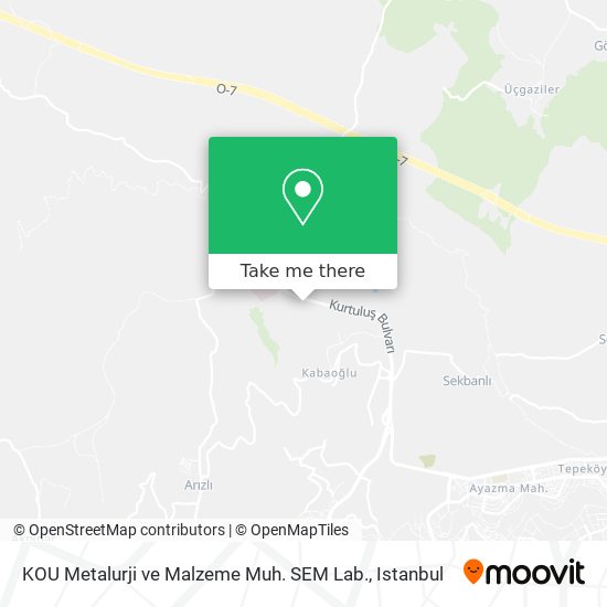 KOU Metalurji ve Malzeme Muh. SEM Lab. map