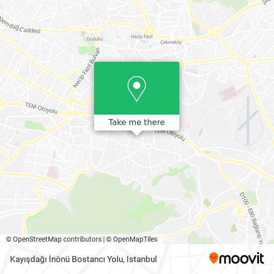 Kayışdağı İnönü Bostancı Yolu map