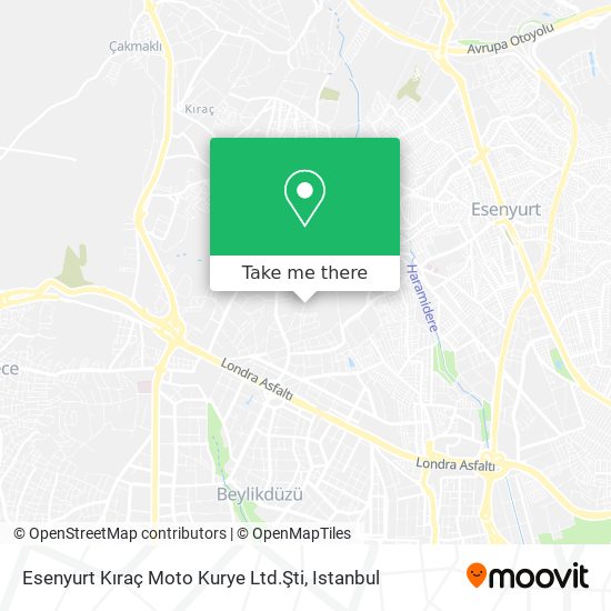 Esenyurt Kıraç Moto Kurye Ltd.Şti map