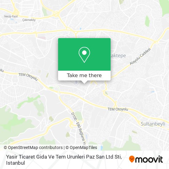 Yasir Ticaret Gida Ve Tem Urunleri Paz San Ltd Sti map