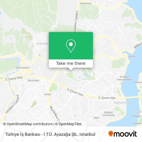 Türkiye İş Bankası - İ.T.Ü. Ayazağa Şb. map