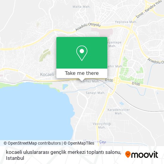kocaeli uluslararası gençlik merkezi toplantı salonu map