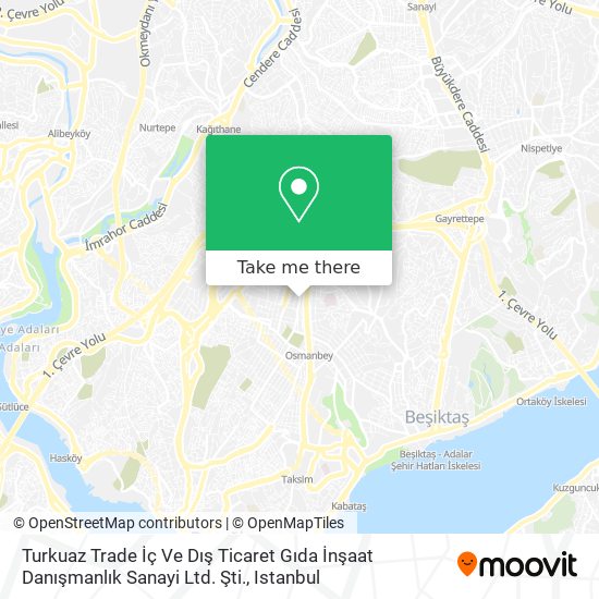 Turkuaz Trade İç Ve Dış Ticaret Gıda İnşaat Danışmanlık Sanayi Ltd. Şti. map