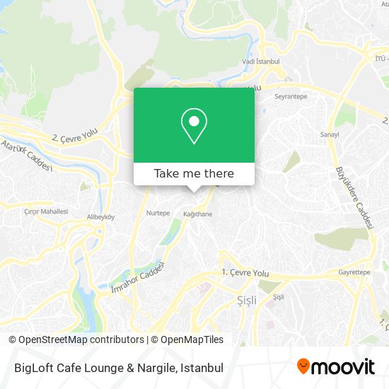 how to get to bigloft cafe lounge nargile in kagithane by bus cable car or metro