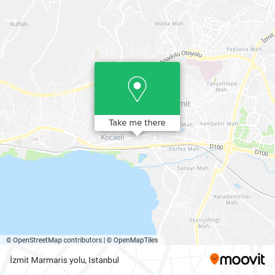 İzmit Marmaris yolu map